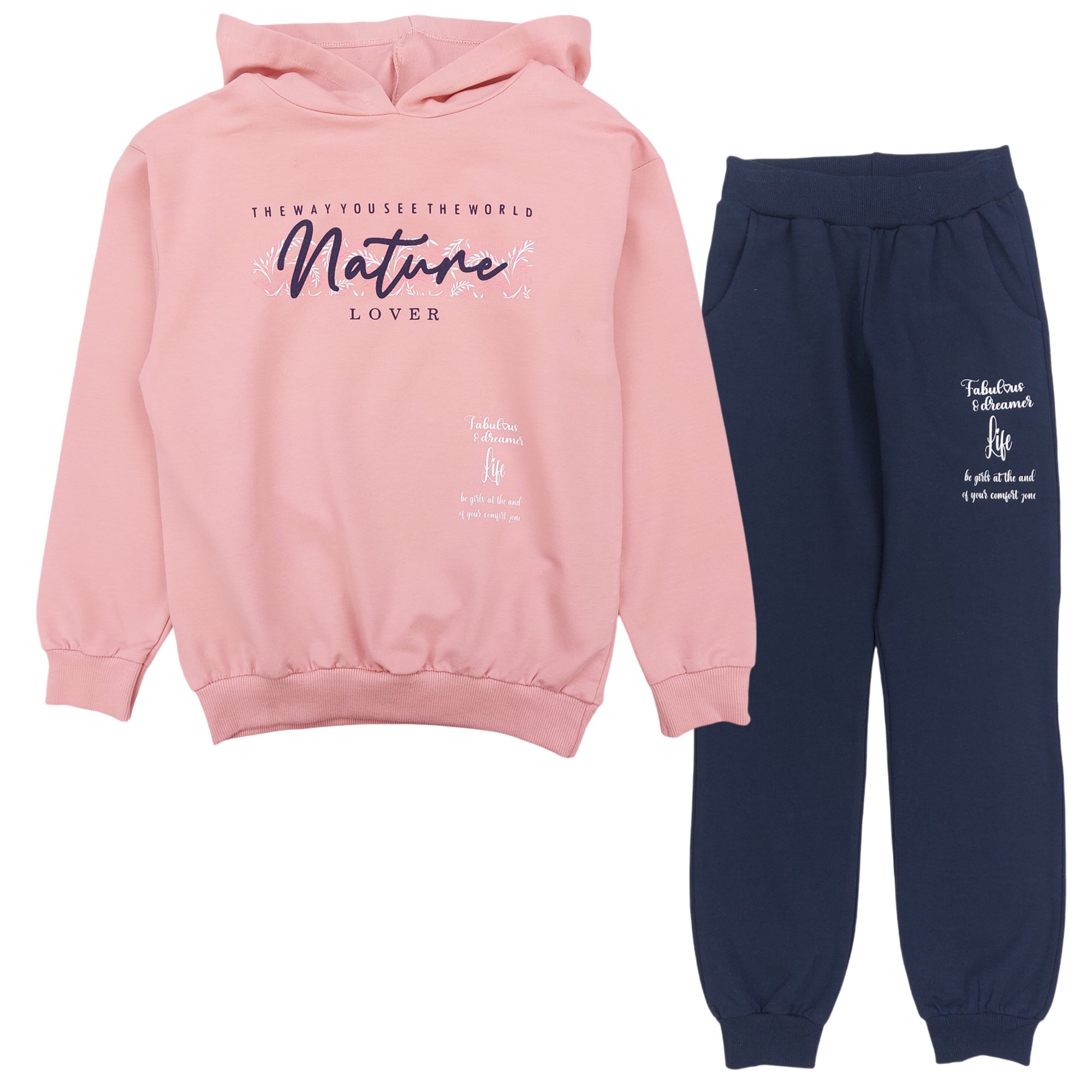 2-teiliger Trainingsanzug für Mädchen, rosa, Breeze 20663-161024