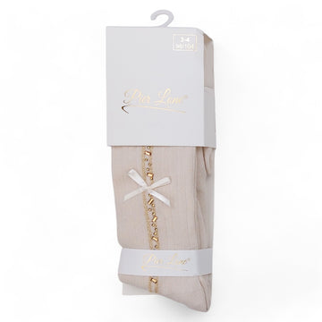 Duftende Mädchenstrumpfhose mit Streifenmuster, beige, Pier Lone 1840-30924