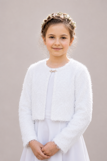 Bolerko dziewczęce biały Lulu 3130-22426