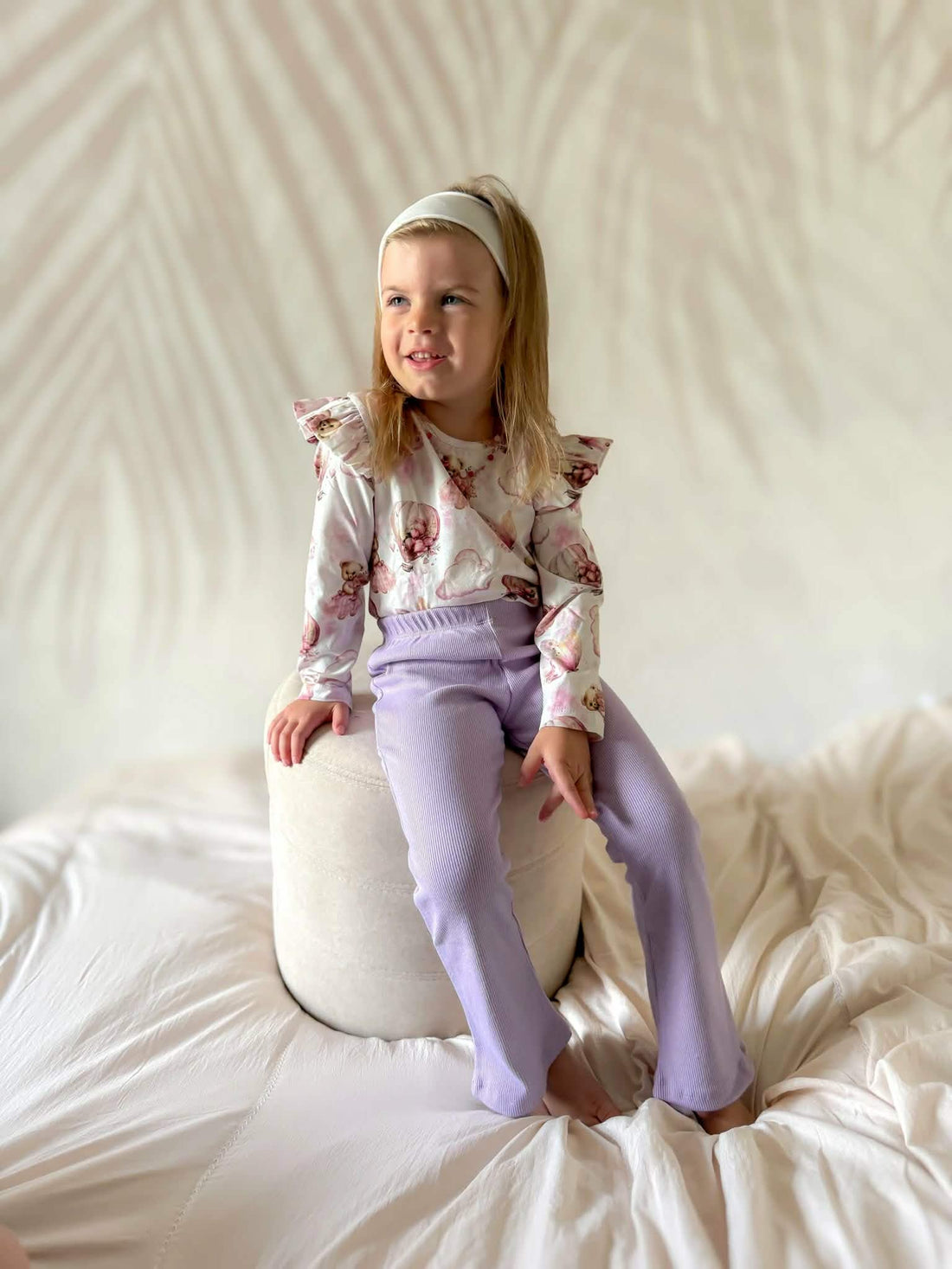 Dzwony prążkowane bawełniane dziewczęce fioletowe Chrisma 3150-23226-20