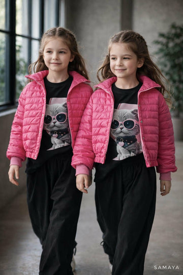 Kurtka bomberka dziewczęca fuksja Qbakids 3156-25226