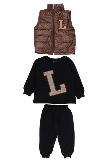 Isolierter Trainingsanzug für Jungen mit Weste, schwarz, Cuf cuf 320-11925-14