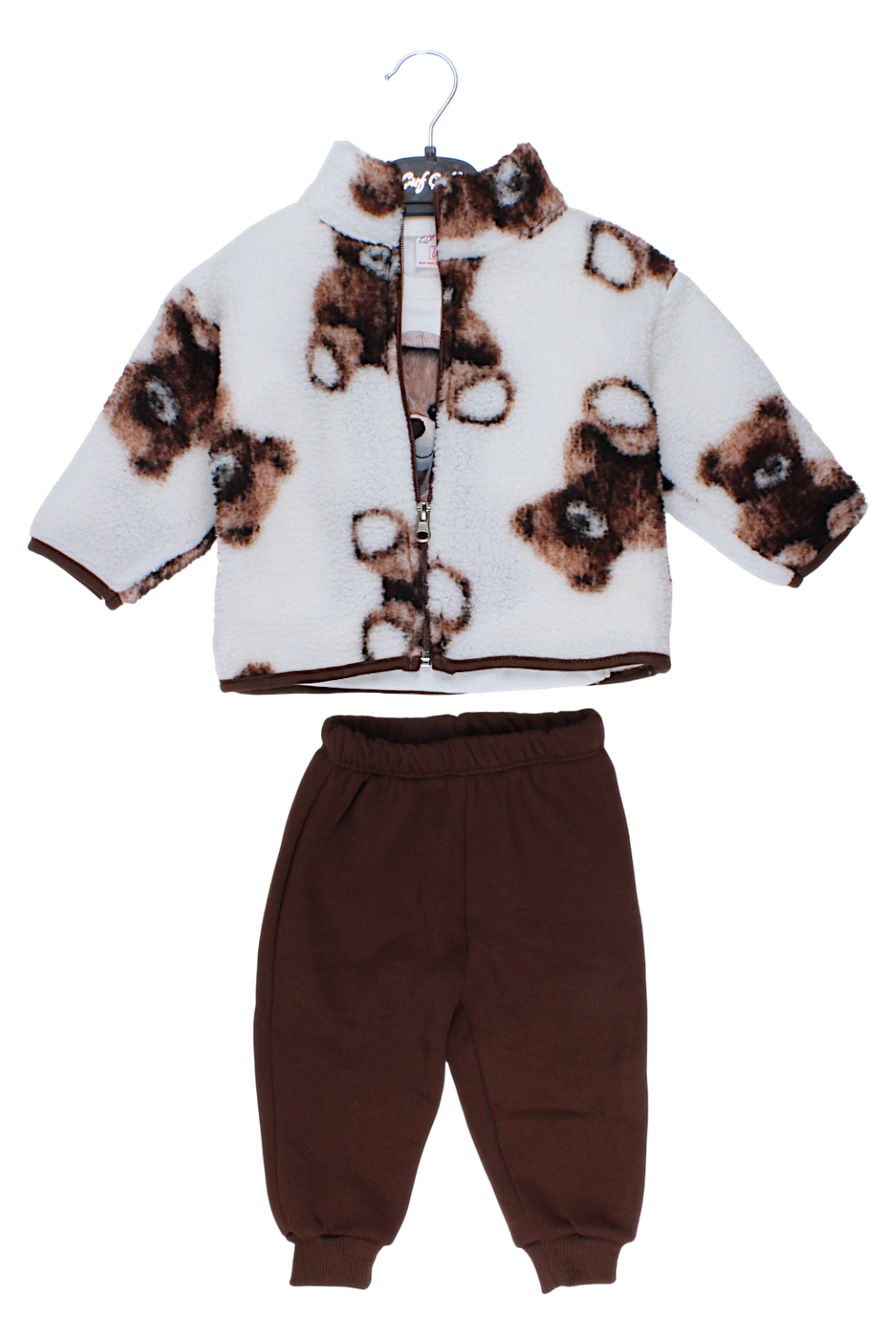 Jungen-Sweatshirt-Set aus Polarfleece, Teddybär, Schokolade, Cuf cuf 3219-11925