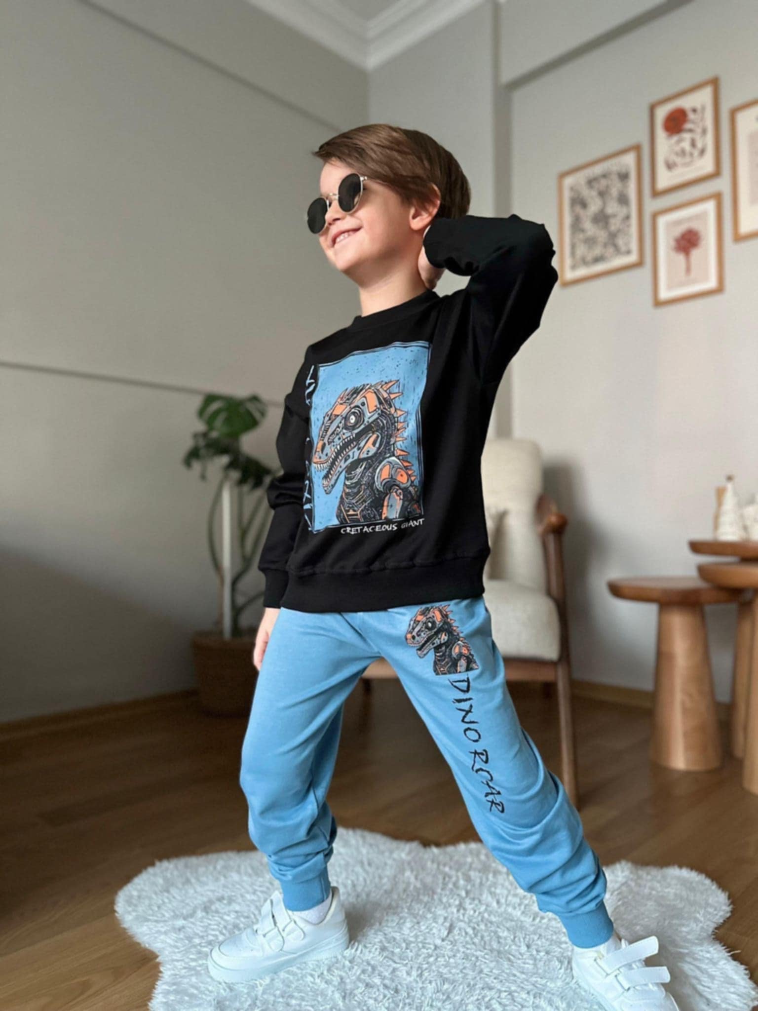 Dinoroar Jungen-Trainingsdecke, blau, 1323-7825-35