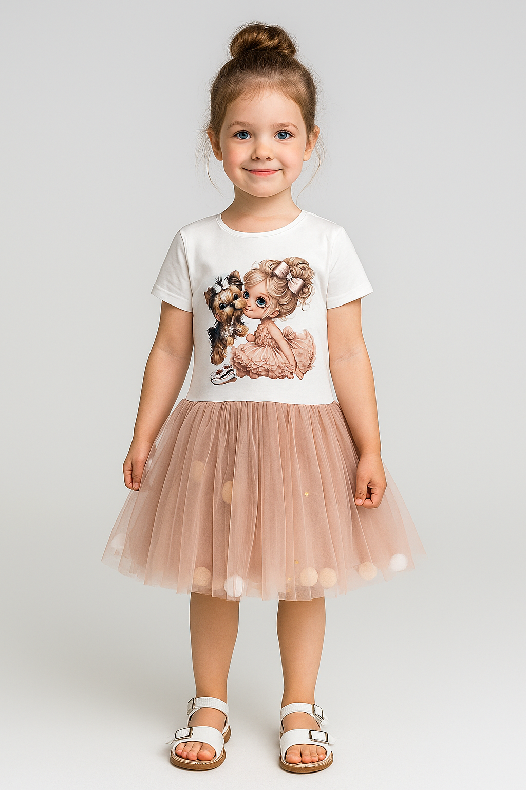 Beiges Bubble-Kleid für Mädchen Guliwerkids 3327-2725