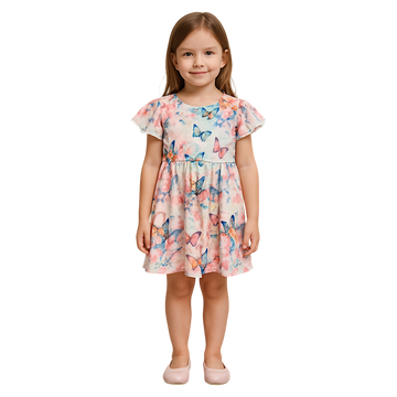 Rosa Schmetterlingskleid für Mädchen Guliwerkids 3425-30525-40