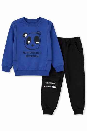 Dres panda chłopięcy niebieski Babygo 3511-9326-35