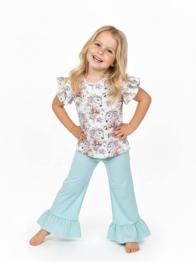 Koszulka unicorn dziewczęca niebieski Chrisma 3753-25326-35