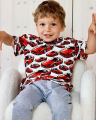 Koszulka auto chłopięca czerwony Chrisma 3852-25326