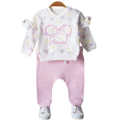Anilco Babyrosa 2-teiliger gestreifter Trainingsanzug aus Baumwolle 39-30924