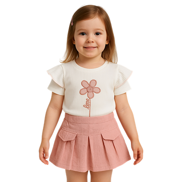 Lumia Baby 4005-30525 Rock-Shorts-Set mit Bluse, puderrosa für Mädchen