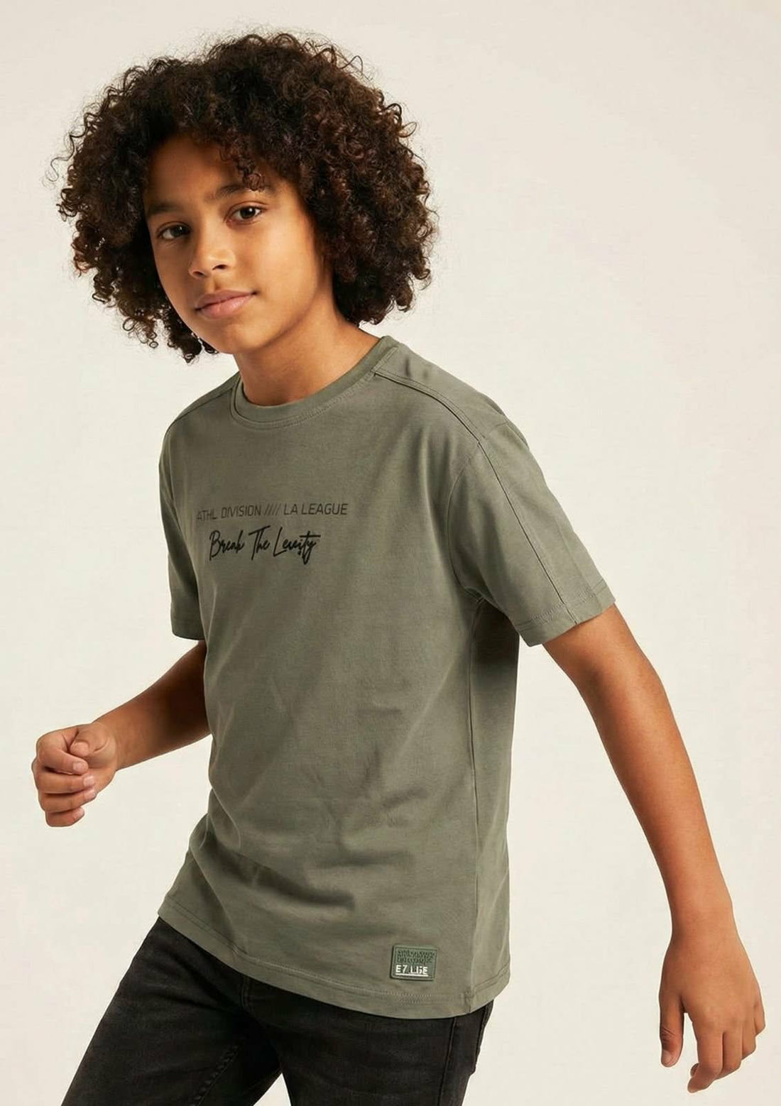 T-shirt Division chłopięca oliwka producent LMR 4061-21326-36