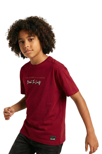 T-shirt Division chłopięca bordowy, producent LMR, numer produktu 4061-21326-58