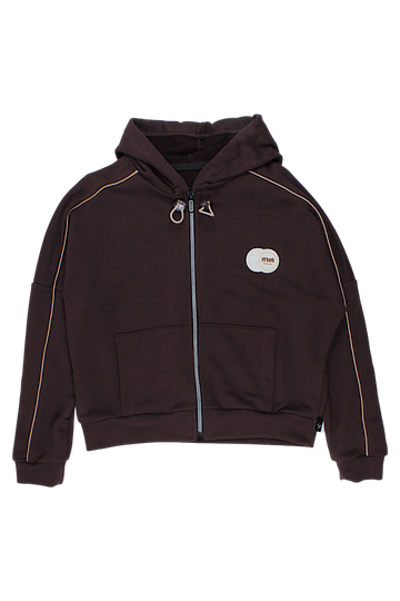 Mädchen-Sweatshirt mit Reißverschluss in Schokoladenbraun, Modell Tess 4115-28825