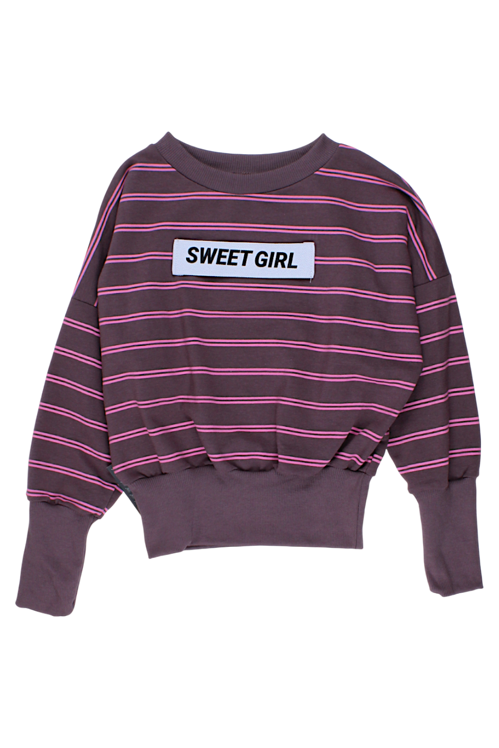 Mädchen-Sweatshirt mit braunen Streifen, Kreizik 4117-28825-4