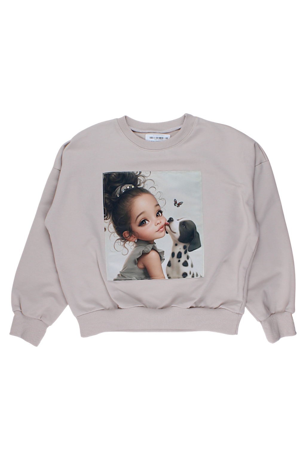 Mädchen-Sweatshirt mit Hundemotiv, beige, Guliwerkids 4121-28825-1