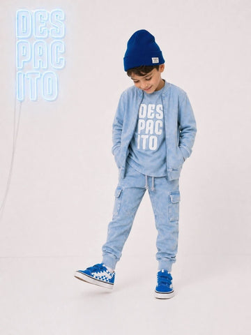 Bluza dekatyzowana stójka chłopięca niebieski Despacito 4149-29426