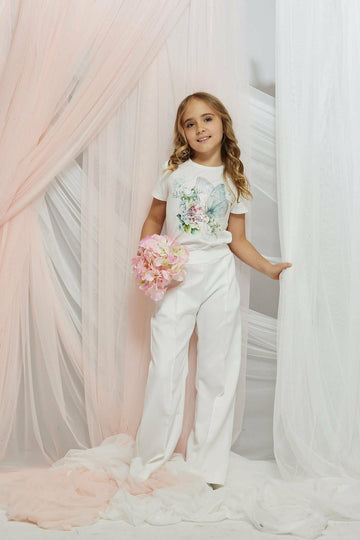 Bluzka dziewczęca kremowa z cyrkoniowym motylem Chillaout 4165-20326-28