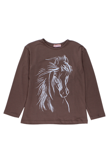 Mädchenbluse aus Baumwolle, Schokoladenbraun, Your Word 434-161024-12925