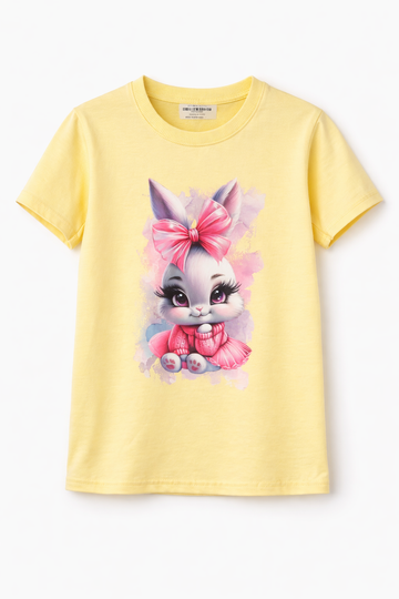 Koszulka królik dziewczęca żółta Gremtex 4357-13326-50