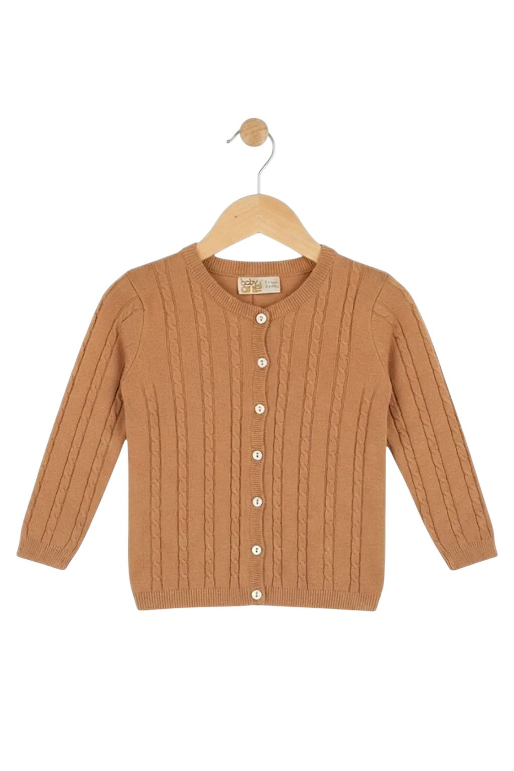 Sweter dziewczęcy warkocz czekolada Babyone 466569-3926-17