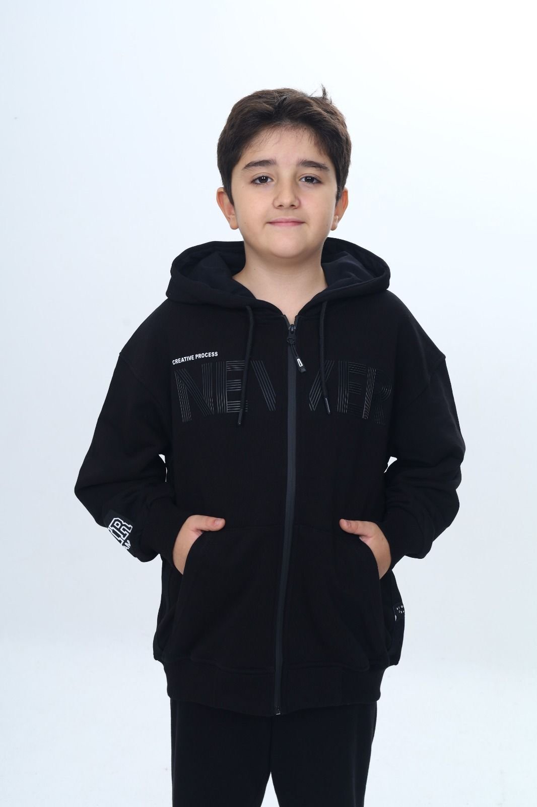 Bluza rozsuwana Never chłopięca czarna LMR 4846-21326