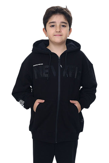 Bluza rozsuwana Never chłopięca czarna LMR 4846-21326