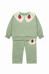 Komplet truskawka dziewczęce szałwia Murat Baby 10388-26326