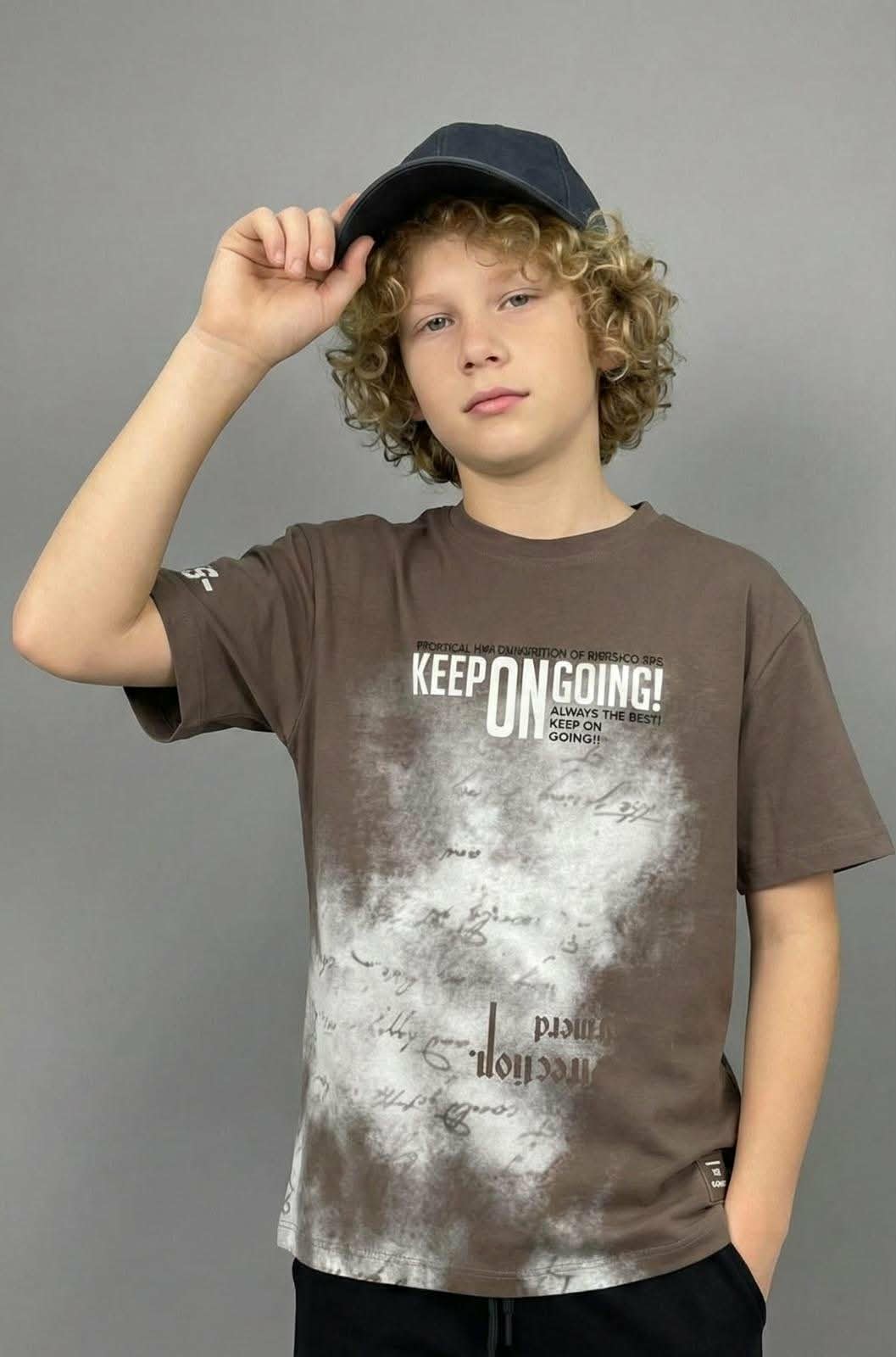 T-shirt chłopięca cappuccino Busen 4069-21326