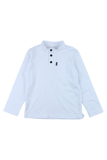 Weißes Stehkragen-T-Shirt für Jungen, Modell Mimi 5062-51125