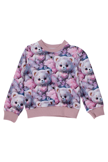 Teddybär-Sweatshirt, Digitaldruck, Puderrosa, für Mädchen, Guliwerkids 5213-16925