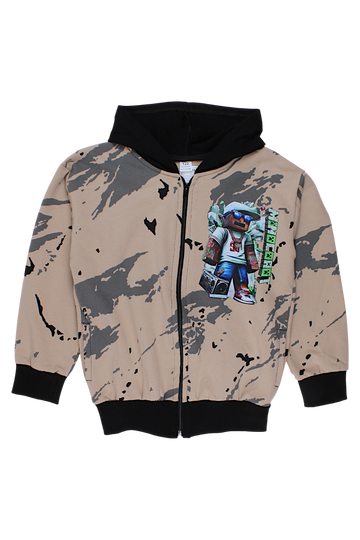 Jungen-Sweatshirt, gemustert, beige, Guliwerkids 5218-16925-1