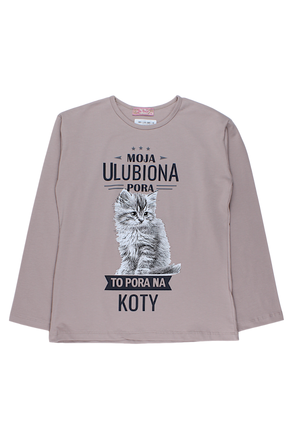 Bluse „Cat Time“ für Mädchen, beige, Your Word 5411-20825-1
