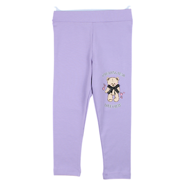 Mädchen-Leggings mit Teddybären, fliederfarben, Timi 54545-14425-29