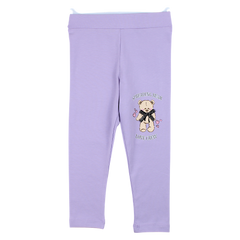 Mädchen-Leggings mit Teddybären, fliederfarben, Timi 54545-14425-29