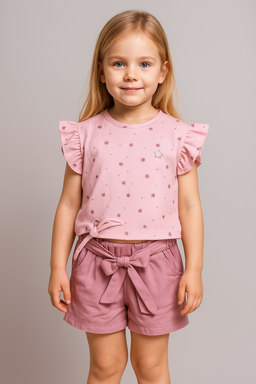 Set mit Shorts für Mädchen, rosa Deco 56-174-12625
