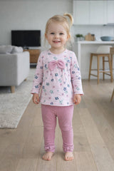 Baumwoll-Blumenmuster-Set, mädchenhaft rosa Deco 56/636-251125-40