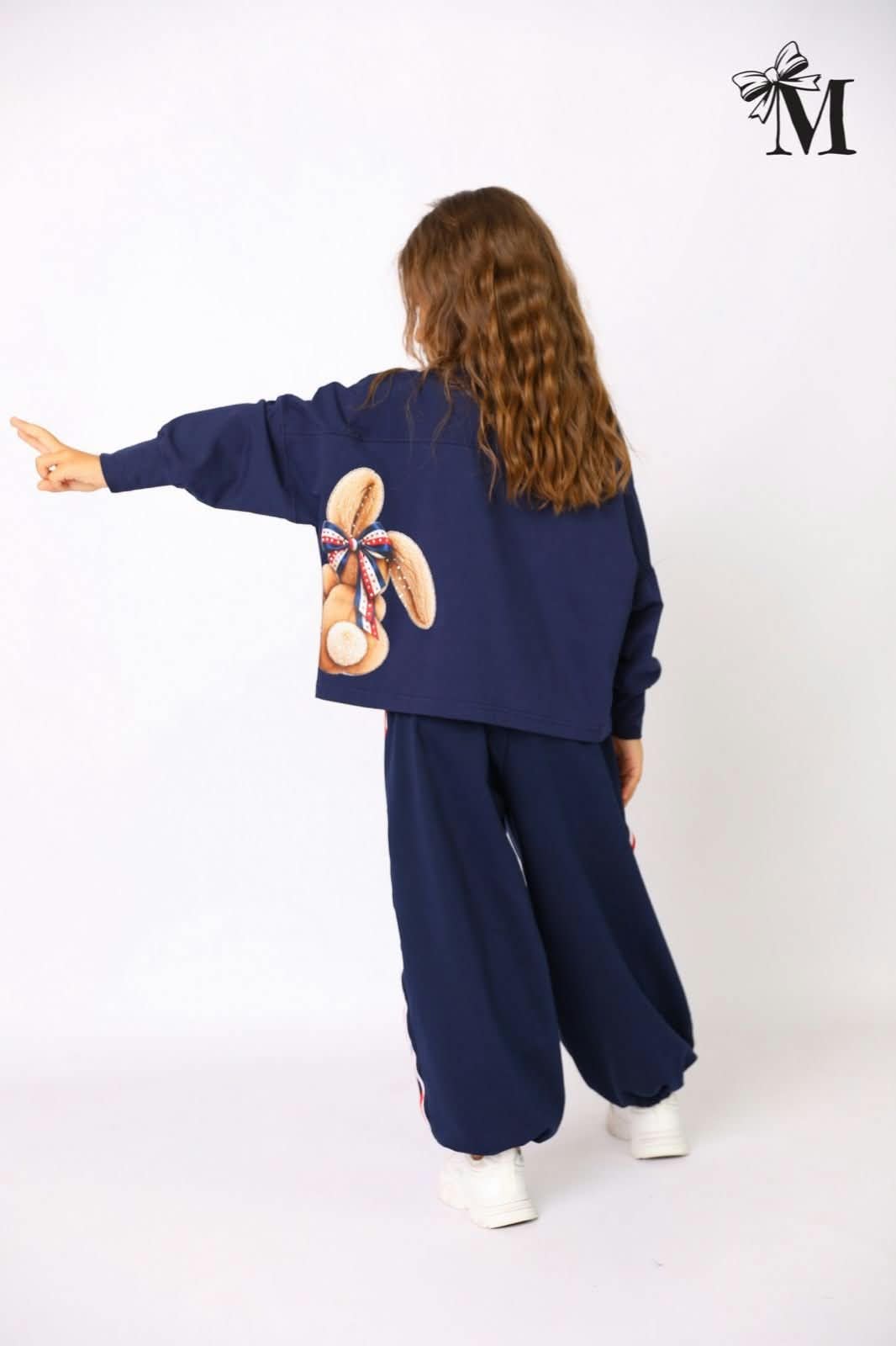 Bluzka oversize Królik dziewczynka granat MałaMi 2890-30926-23