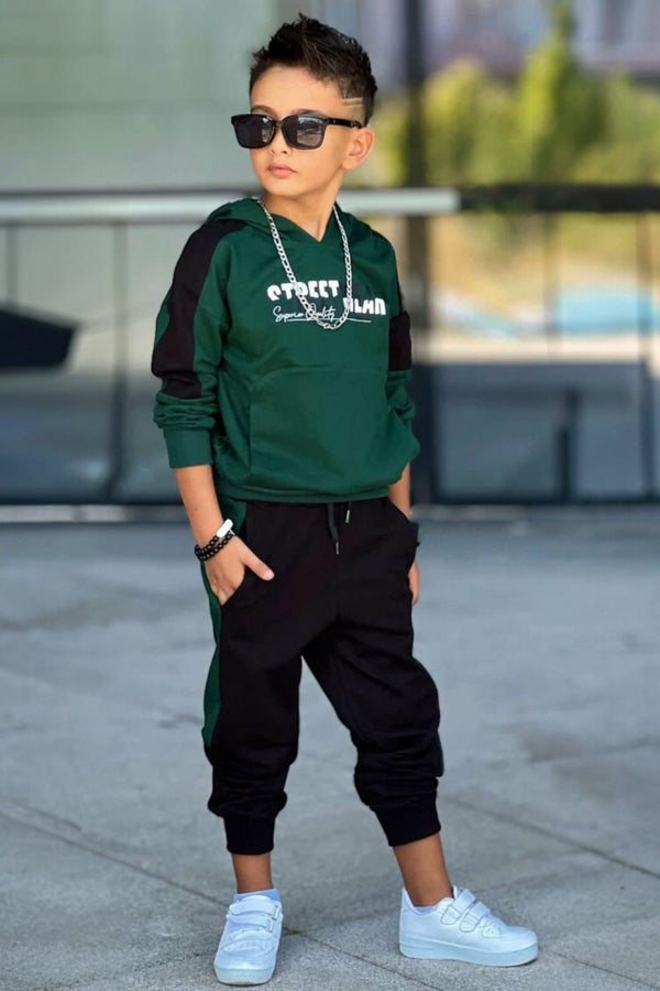 Street-Trainingsanzug, ungefüttert, grün, für Jungen, BamBam 60287-251125