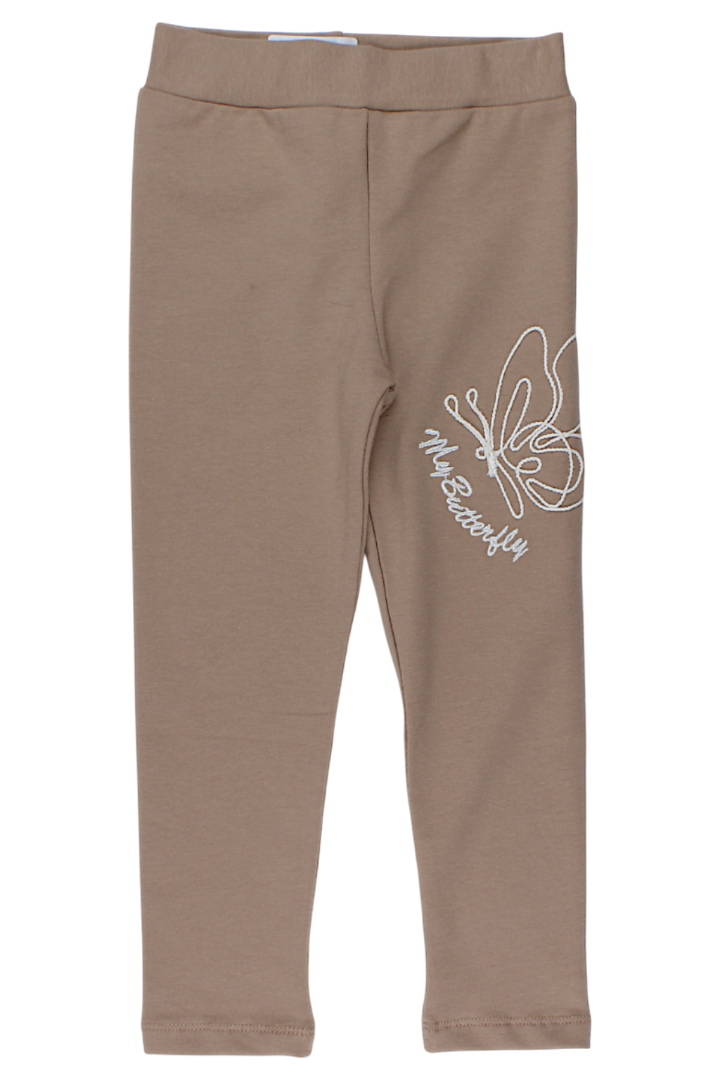 Mädchen-Leggings aus Baumwolle mit Schmetterlingsmuster, beige, Timi 60507-20825-1