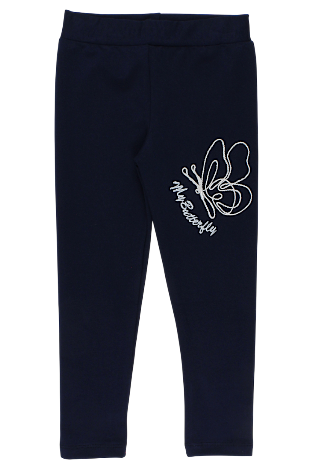 Mädchen-Leggings aus Baumwolle mit Schmetterlingsmuster, marineblau, Timi 60507-20825-23