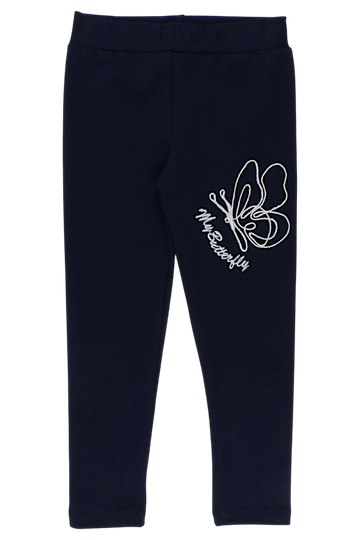 Mädchen-Leggings aus Baumwolle mit Schmetterlingsmuster, marineblau, Timi 60507-20825-23