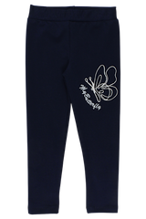 Mädchen-Leggings aus Baumwolle mit Schmetterlingsmuster, marineblau, Timi 60507-20825-23