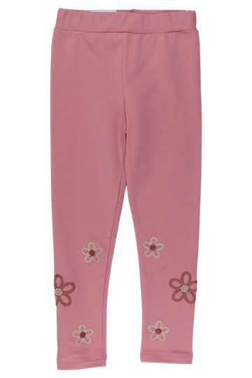 Baumwollleggings mit Stickerei für Mädchen, altrosa, Timi 60512-20825-5