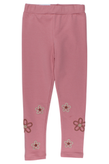 Baumwollleggings mit Stickerei für Mädchen, altrosa, Timi 60512-20825-5