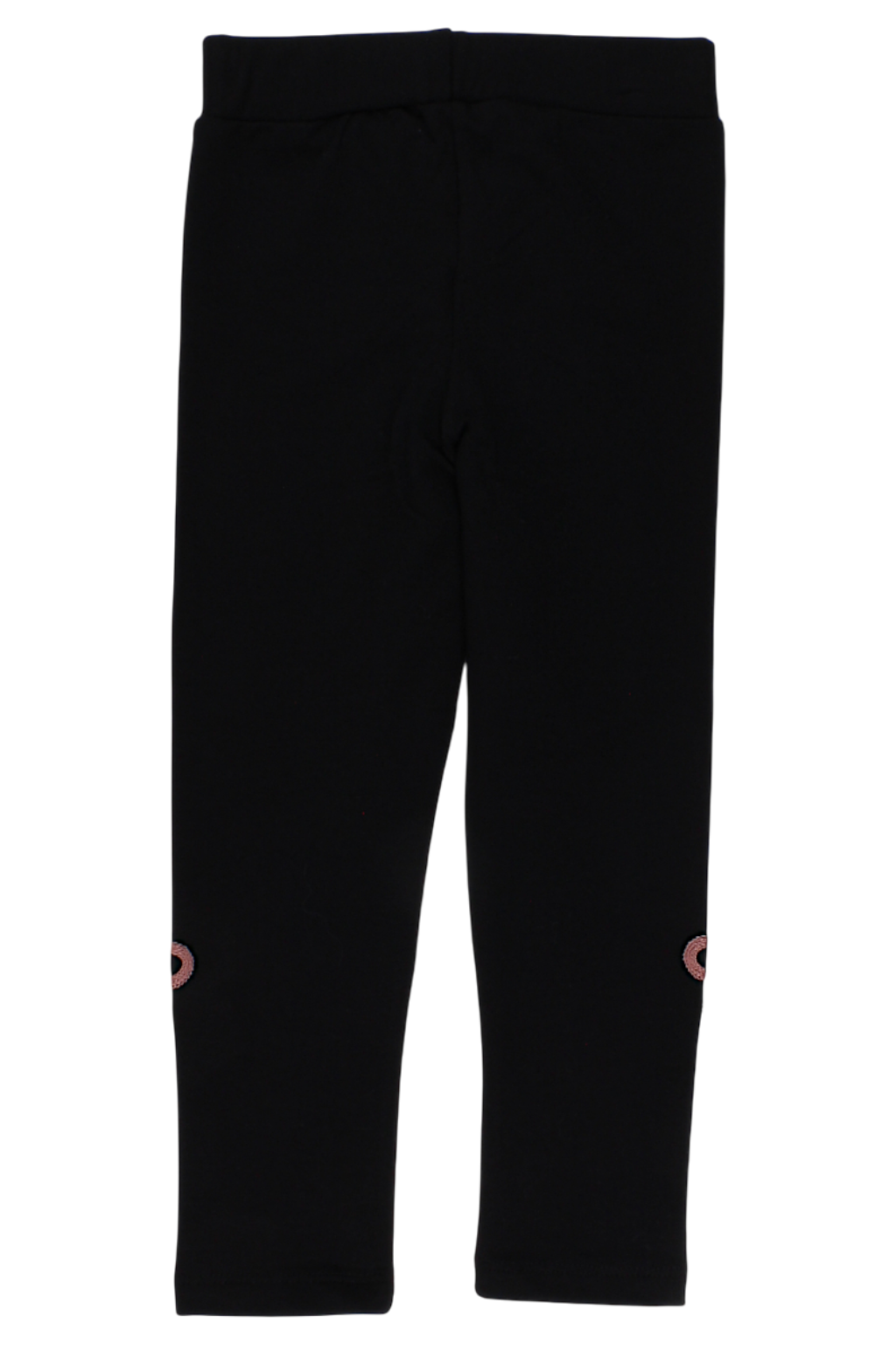 Mädchen-Leggings aus Baumwolle mit Stickerei, schwarz, Timi 60512-20825