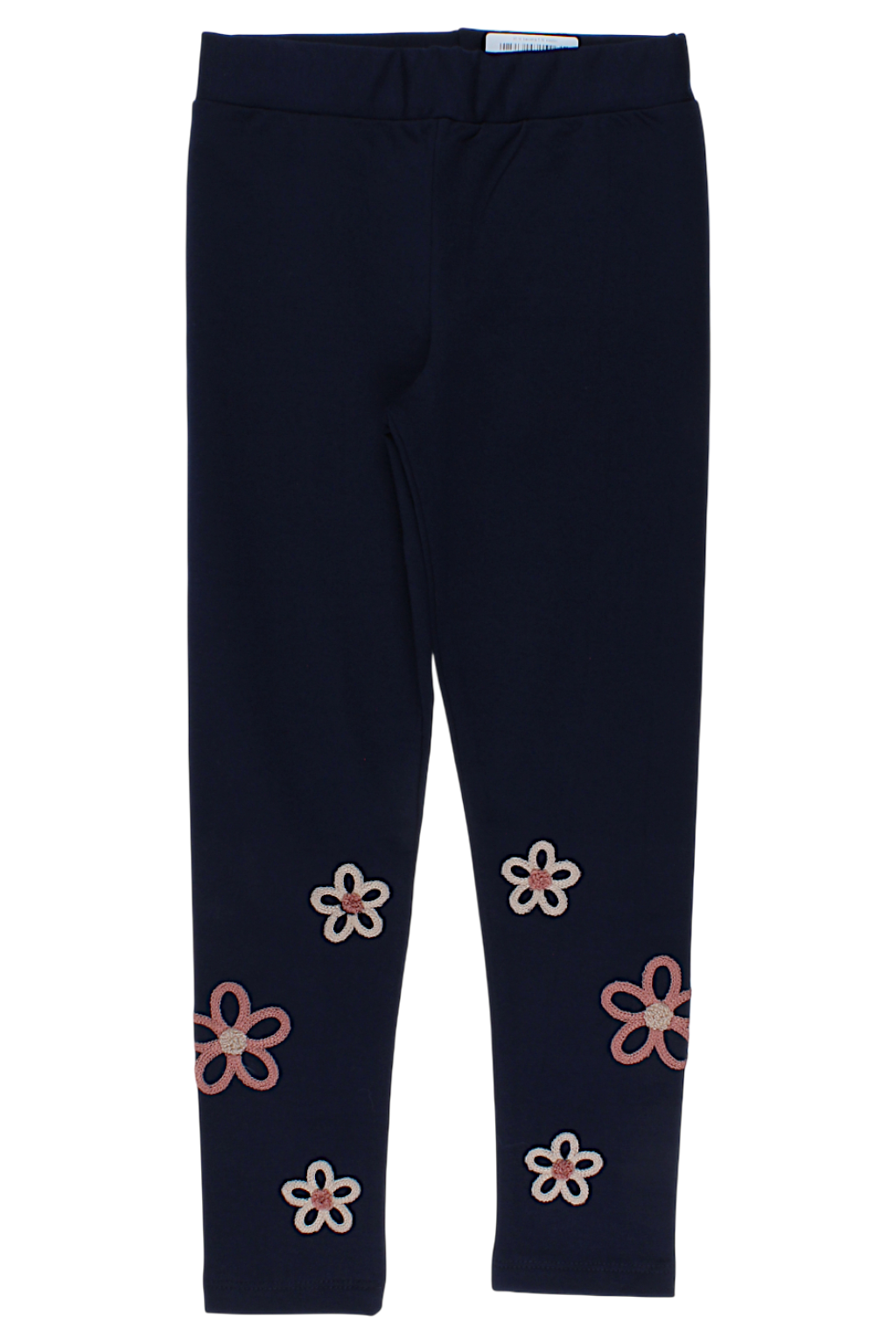 Mädchen-Leggings aus Baumwolle mit Stickerei, marineblau, Timi 60512-20825-23