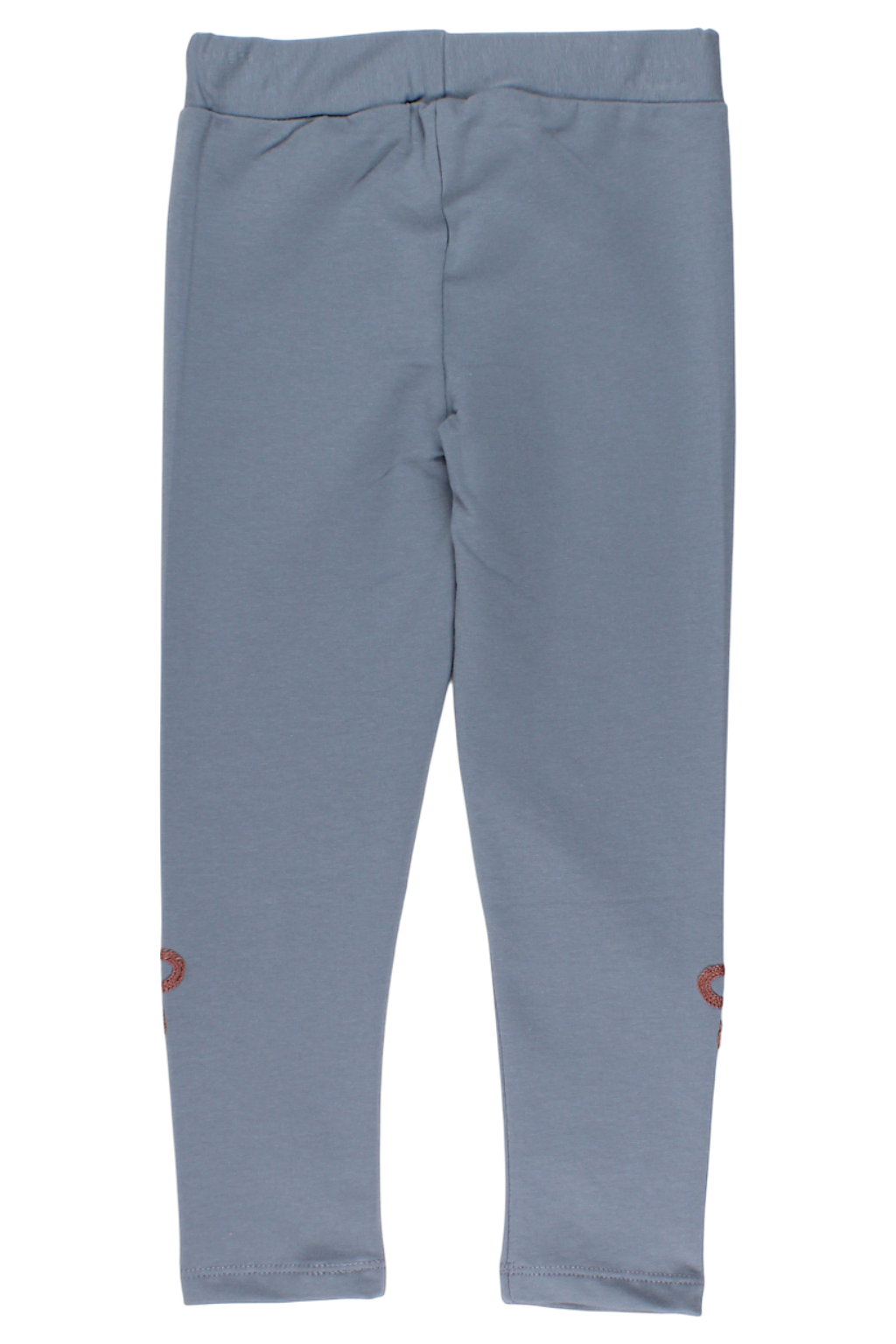 Mädchen-Leggings aus Baumwolle mit Stickerei, aschgrau, Timi 60512-20825