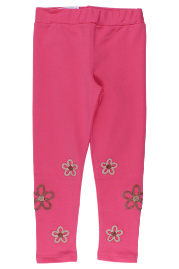 Baumwollleggings mit Stickerei für Mädchen, rosa Timi 60512-20825-40