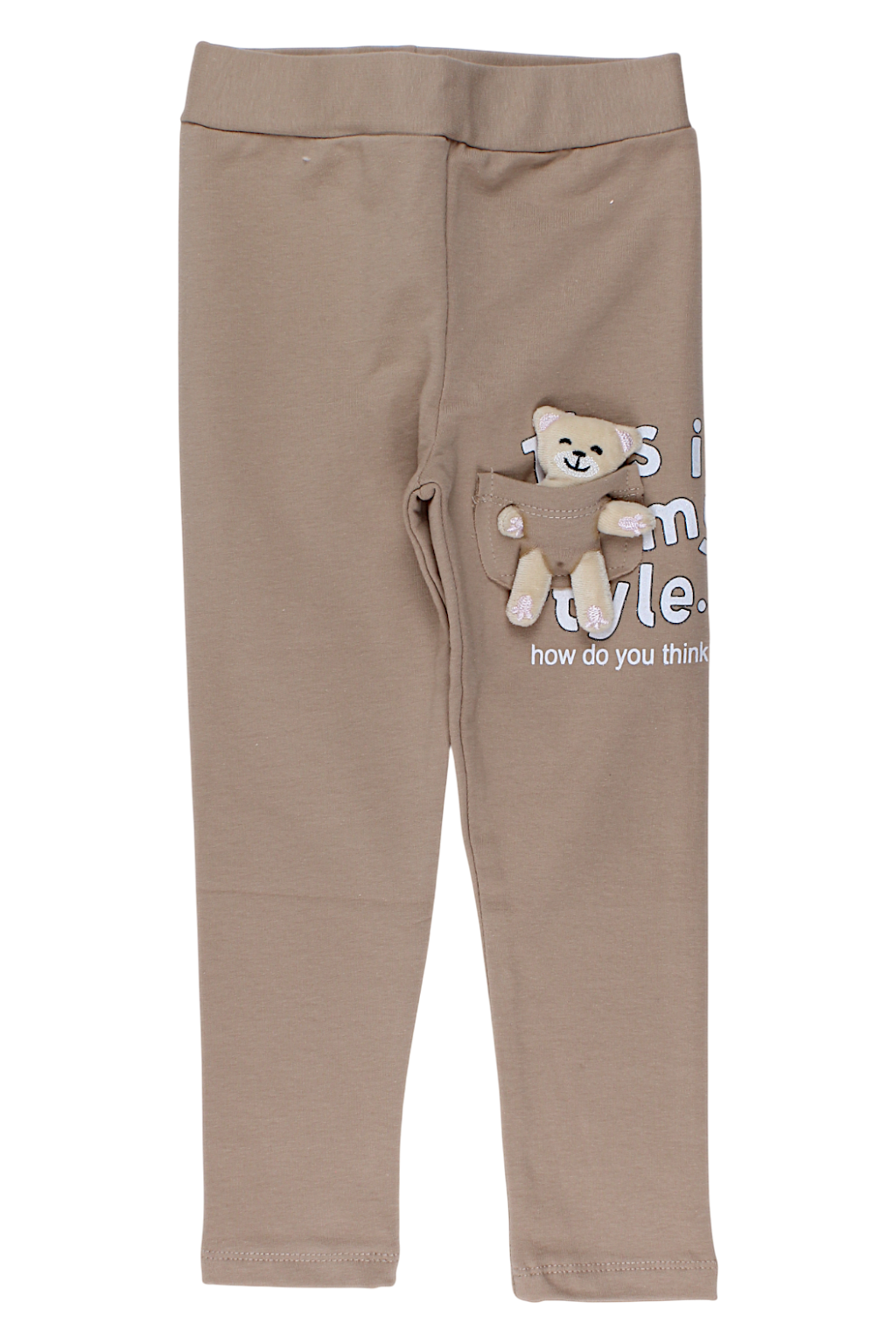 Teddybär-Leggings für Mädchen, beige, Timi 60521-17925-1